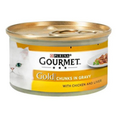Gourmet Gold Tin Adult Cat Wet Food With Chicken & Liver - 85G